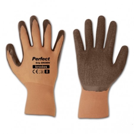 Bradas Perfect Grip Brown Latex Kesztyű 8 - M - Barna